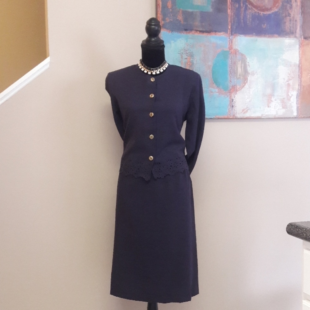 Vintage/ Elisabeth Williams/Purple/2 Pc. Skirt Set